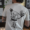 Studio 21 Tattoo Las Vegas NV Sip n Slide Cream and Brown  t-shirt with burger graphic 