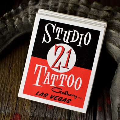 Studio 21 Tattoo Las Vegas NV Old School Studio 21 Tattoo Logo Themed Sticker 